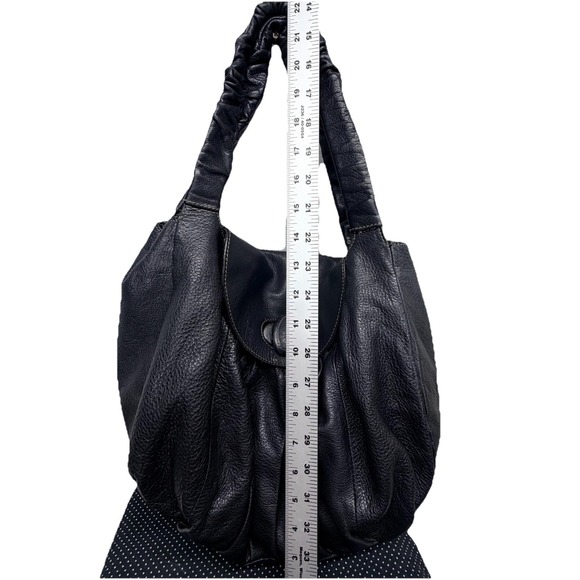 Furla Moonstone Calf Leather Small Shoulder Bag | Black  FURLA Black Leather Circle Shoulder Bag Purse Classic Gorgeous